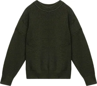 Isabel Marant Isabel Marant, Round-neck Knitwear, male, Green, Size: S Ribbed Merino Wool Sweater