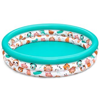 Trade Shop Trade Shop - Piscina Rotonda 122cm Gonfiabile Fuoriterra Pesciolini Bambini Giardino 3 Anelli