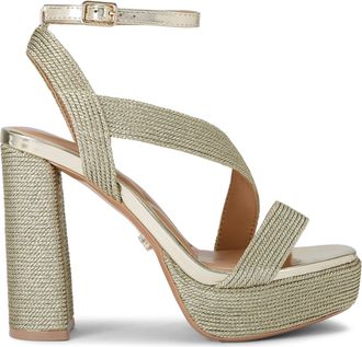 Carvela Womens Gala Platform Sandals - Gold Fabric - Size UK 8