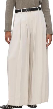 Filippa K Gekreukte Broek - Dames - Broeken - Beige - Maat: XL Poliester