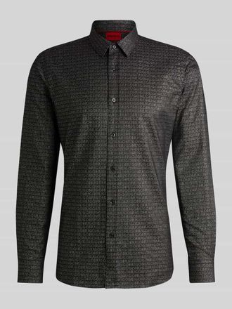 HUGO BOSS Super Slim Fit Businesshemd aus Baumwoll-Mix Modell ELISHA02 in Black, Gr&ouml;&szlig;e 38