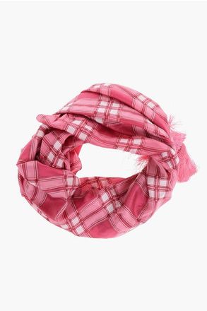Dsquared2 Checked Silk Foulard with Tassels size Unica