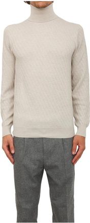 Paolo Pecora Maglia Lupetto - Heren - Coltruien - Beige - L - Wol - Truien & Vesten