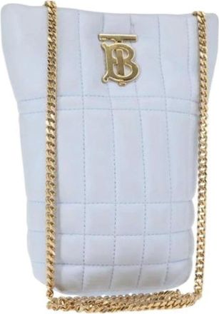 Burberry Pre-owned Cross Body Bags, female, Blue, Size: ONE SIZE Pre-owned Leather Crossbody Bag