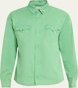 Versace Mens Medusa-Coin Cotton Western Shirt