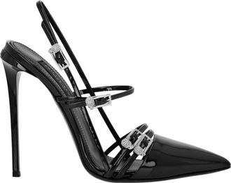 Philipp Plein Multi-Strap High-Heel Slingbacks 12 Skull - Dames - Pumps - Zwart - 36 EU - Leer - Schoenen
