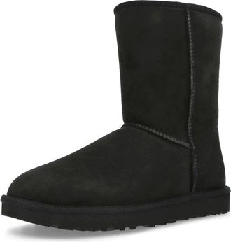 UGG Classic Short II 1016223-BLK Boots Womens Black Suede Sheepskin Hawk3307