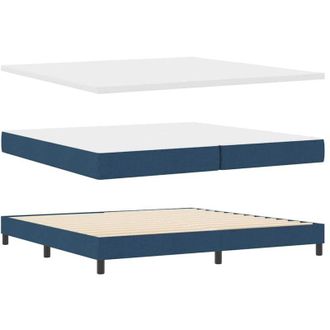 vidaXL Cama Box Spring Con Colch&oacute;n Con Colch&oacute;n Azul 200 X 200 Cm Vidaxl