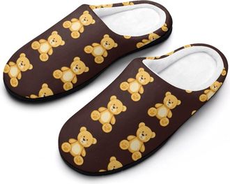 Generic Teddy Bears Womens Cotton Slipper Comfortable Cozy Plush Slippers Anti-Skid Indoor House Closed Toe Shoes