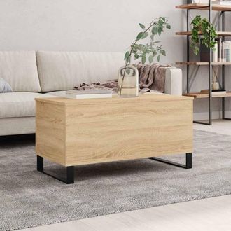vidaXL Vidaxl - Mesa De Centro Madera Contrachapada Roble Sonoma 90x44,5x45 Cm