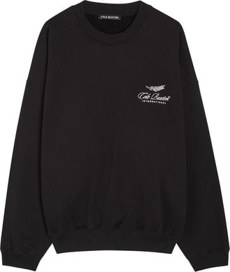 Cole Buxton International Logo-embroidery Cotton Sweatshirt - Black - XL