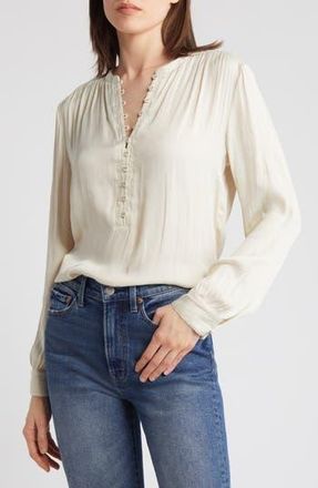 Treasure & Bond Drapey Long Sleeve Top in Ivory Dove at Nordstrom Rack, Size Large