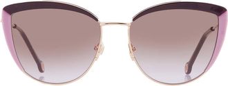 Carolina Herrera Brown Violet Cat Eye Ladies Sunglasses HER 0112/S 0RY8/QR 58