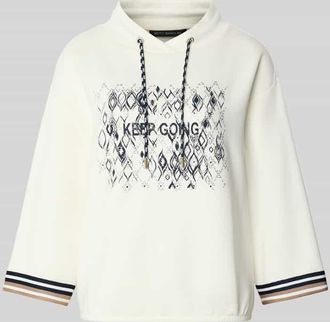 Betty Barclay Sweatshirt aus Viskose-Mix mit 3/4-Arm in Offwhite, Gr&ouml;&szlig;e 38