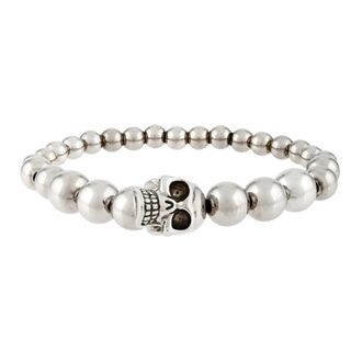 Alexander McQueen Skull Ball Bracelet - male - Alexander McQueen - Bracelets - Gray - ONE SIZE - Accessories
