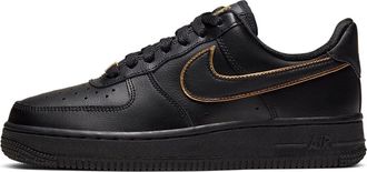 Nike (WMNS) Nike Air Force 1 Low 07 Essential Black Gold Swoosh AO2132-005