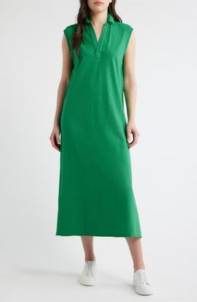 Frank & Eileen Lillian Sleeveless Cotton Polo Dress in Birdie Green at Nordstrom, Size X-Small