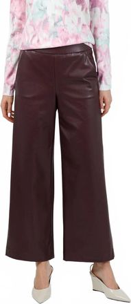 Raffaello Rossi Palina 6/8 Vegan Leather Culotte Pants In Barolo