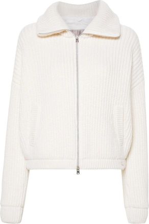 Herno Stijlvol Wit Vest - Dames - Vesten - Wit - XL - Wol - Truien & Vesten