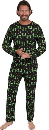 Leveret Mens Two Piece Cotton Loose Fit Pajamas Alien