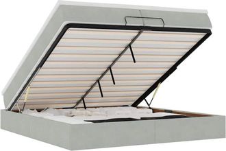 vidaXL Estructura Cama Otomana Colchones Terciopelo Gris Claro Vidaxl