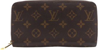 Louis Vuitton Brown Fuchsia Monogram Red Color Monogram Long Wallet (Bi-Fold) (Pre-Owned)