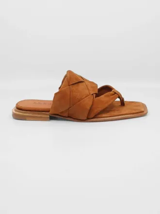 I.N.K. Shoes Womens Queen Flat Sandals In Cuoio Naturale