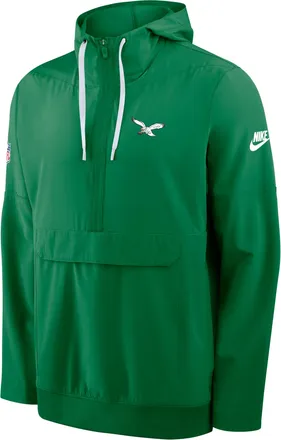 Nike Philadelphia Eagles Alt Anorak Nike Mens NFL 1/2-Zip Hooded Jacket in Green | 03AT99MHQ86-J5Z