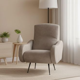 Dmora Sill&oacute;n Lasnigo, Con Brazos, Soporta 90 Kg, Made In Italy, Estructura De Madera, 70x100x98h Cm, Gris Tortora