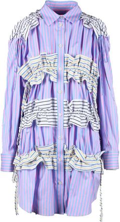 Msgm Shirtdress - Light Blue/Pink