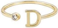 Adornia CZ & Initial Open Band Ring in Gold-D at Nordstrom Rack