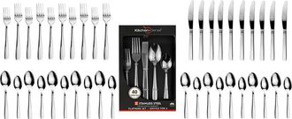 J&V Textiles 40Pc Stainless Steel Silverware Set