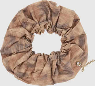 Ganni Chouchou Stretch Cotton Scrunchie Burro
