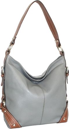 Nino Bossi Leather Bucket Bag in Stone