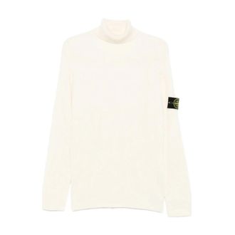 Stone Island RWS Ivory Gebreide Trui - Heren - Coltruien - Beige - XL - Truien & Vesten