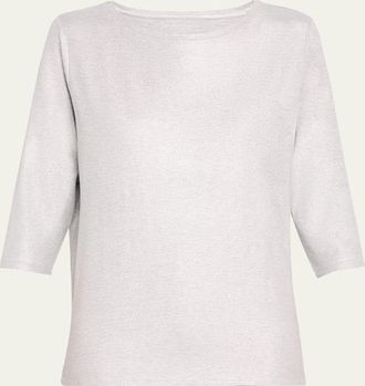 Majestic Filatures Soft Touch 3/4-Sleeve Metallic Jersey T-Shirt