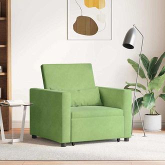 vidaXL Divano Letto Singolo Verde chiaro 90 x 165 x 87 cm Velluto - Vidaxl