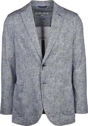 Circolo 1901 Blue Rounded Stretch Cotton Unlined Blazer