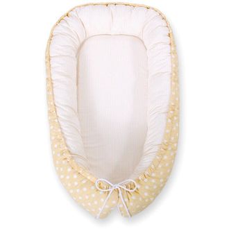 OEM Capullo Para Beb&eacute;, Doble Cara, Parque, Arrullo, Premium Bobono - Lunares Sobre Rayas Beige/beige