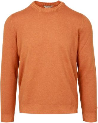 Gran Sasso Trui met ronde hals - Heren - Ronde hals truien - Oranje - 3XL - Wol - Truien & Vesten