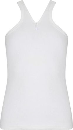 Courr&egrave;ges Criss Cross 90s Rib Tank Top - Dames - Tops zonder mouwen - Wit - L - Katoen - Tops