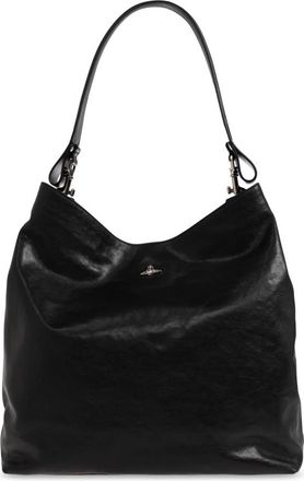 Vivienne Westwood Lottie Grote Tas - Dames - Schoudertassen - Zwart - ONE Size - Leer - Tassen