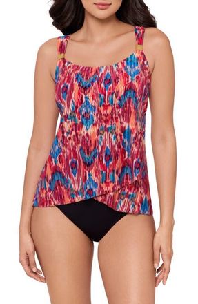 Miraclesuit Dorado Dazzle Underwire Tankini Top in Red Multi at Nordstrom, Size 18
