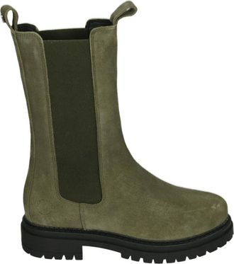 Ca Shott Groene Western Su&egrave;de Laars - Dames - Chelseaboots - Groen - 38 EU - Su&egrave;de - Schoenen