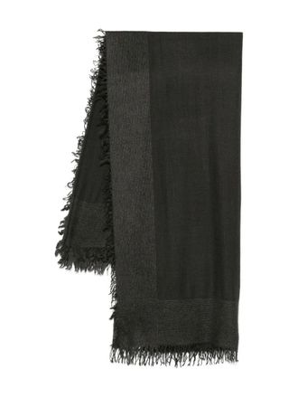 Faliero Sarti Isadora fringed scarf - women - Virgin Wool/Silk/Cashmere - One Size - Black
