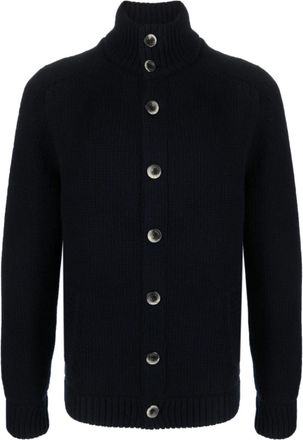 Herno button-up wool cardigan - men - Wool/Polyamide - 56 - Blue