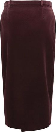 Saint Laurent Fluwelen rok met zijden voering - Dames - Midirokken - Paars - S - Katoen - Rokken
