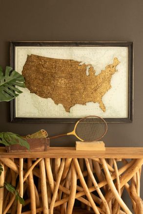 Kalalou Framed Usa Print Under Glass
