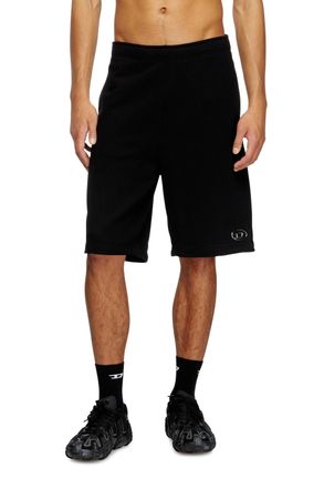 パンツ DIESEL black sweat short pants el D-KROOSHORT-Z JOGGJEANS Man: Coloured shorts in Track Denim