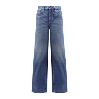 Chloé Straight Fit Jeans, female, Blue, W27, High-waisted Flared Jeans Made in Italy